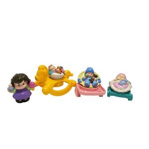 Fisher Price Little People Baby Nursery Figure Set Stroller Rocking Horse Walker